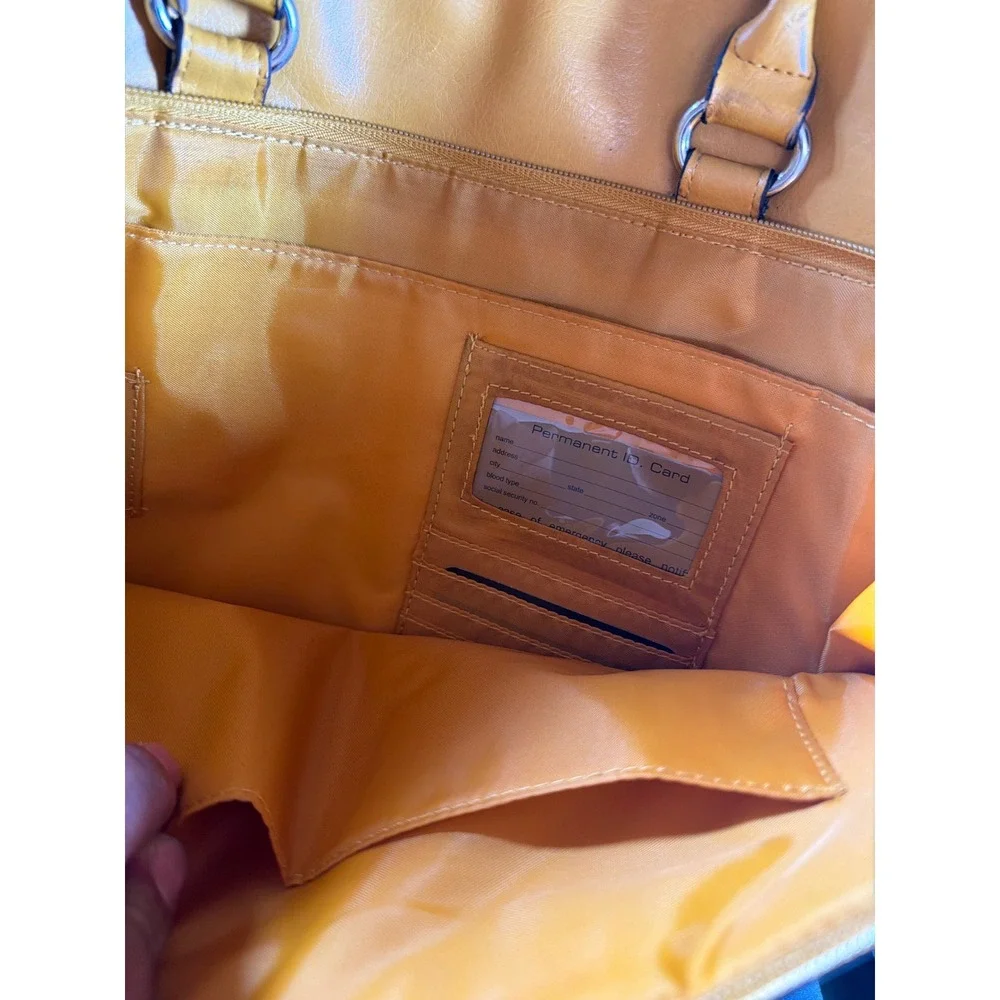 Bueno Mustard Yellow Faux Leather Laptop Bag Briefcase Crossbody Messenger